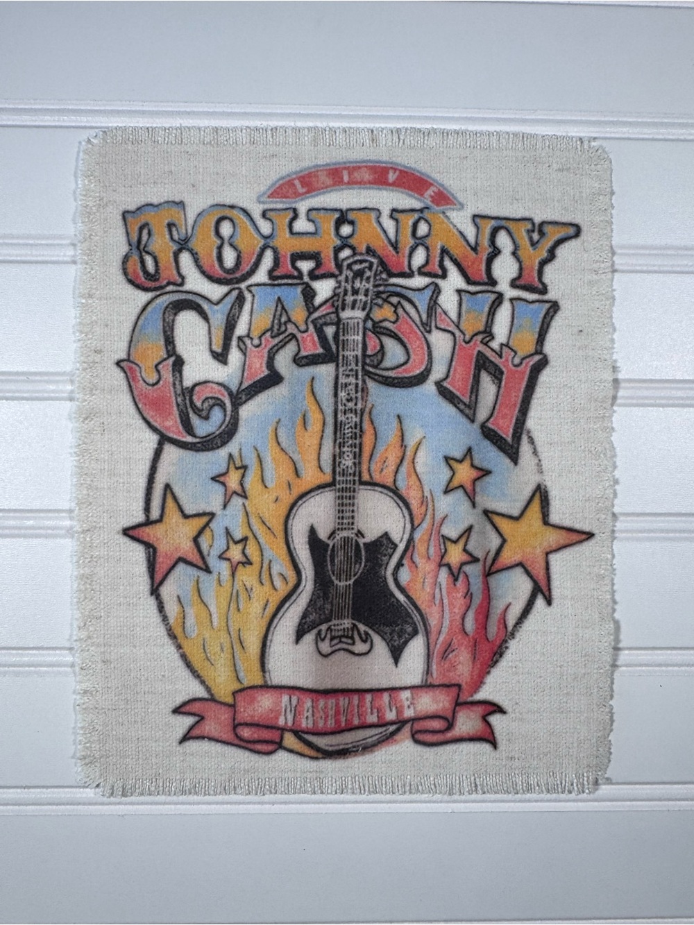 Johnny Cash Nashville Guitar Fabric Patch